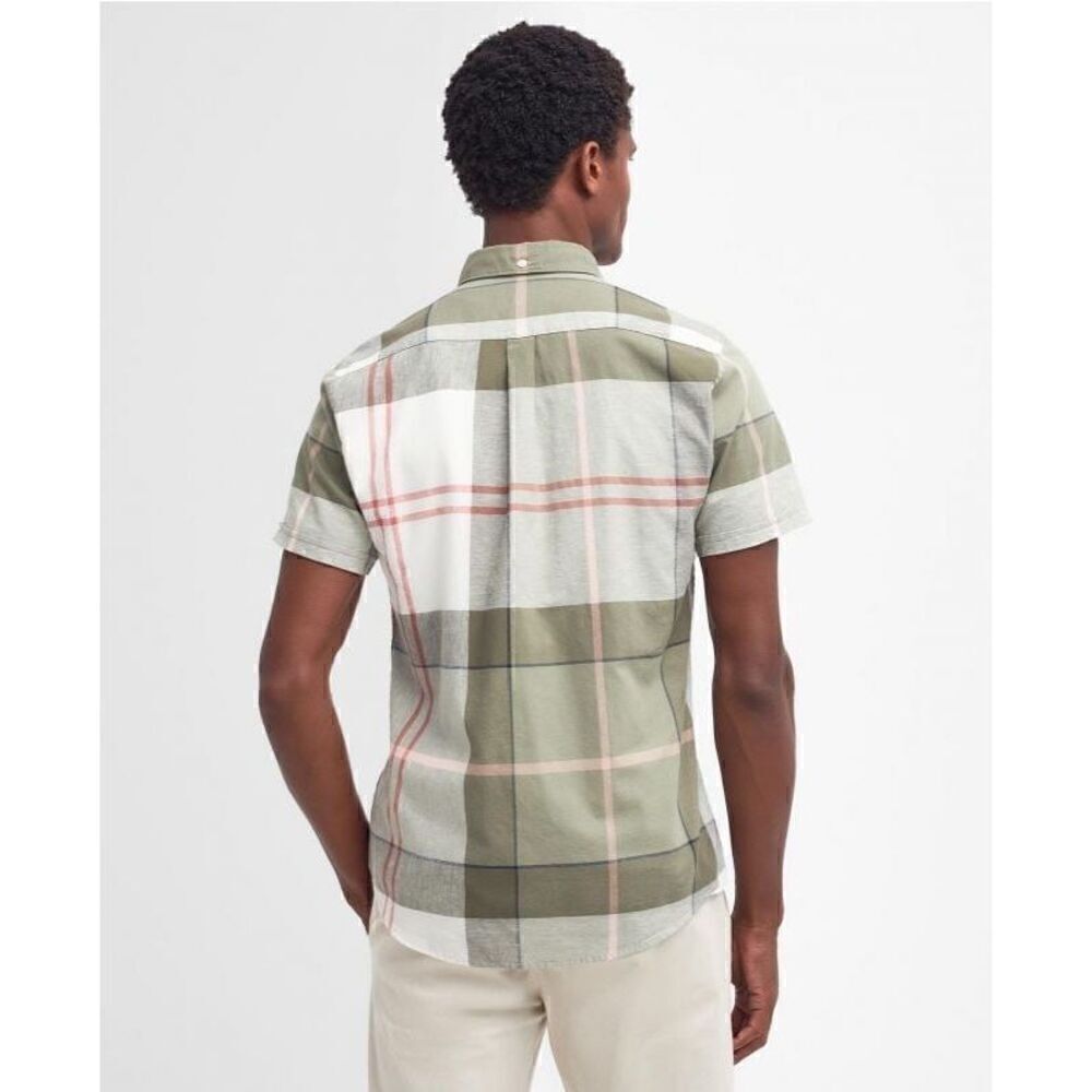Barbour Douglas Tailored Short-Sleeved Shirt Olive NEW - Picture 3 of 9